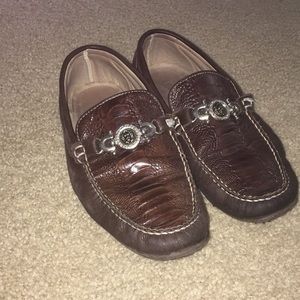 Authentic ostrich leather versus versace loafers